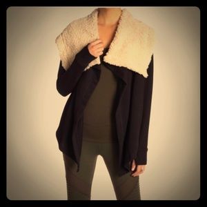 Faux Shearling Black Knit Jacket